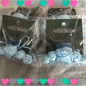 Wild Fable Sky Blue Floral Hair Clips new sealed set 4